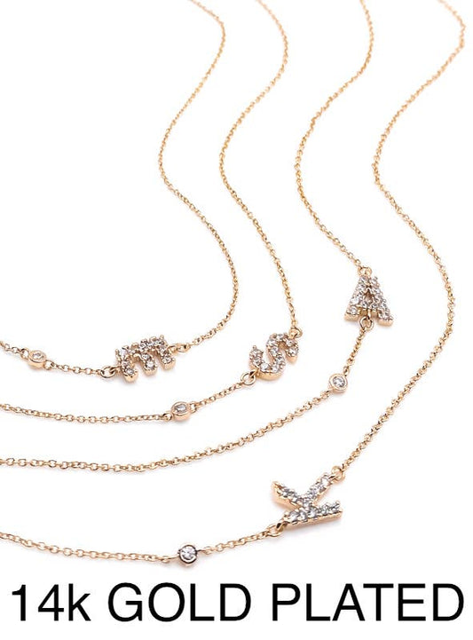 Golden Initial Necklace – 14k Gold Plated